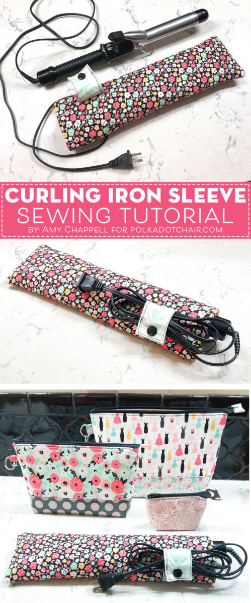 Travel Curling iron case on white countertop