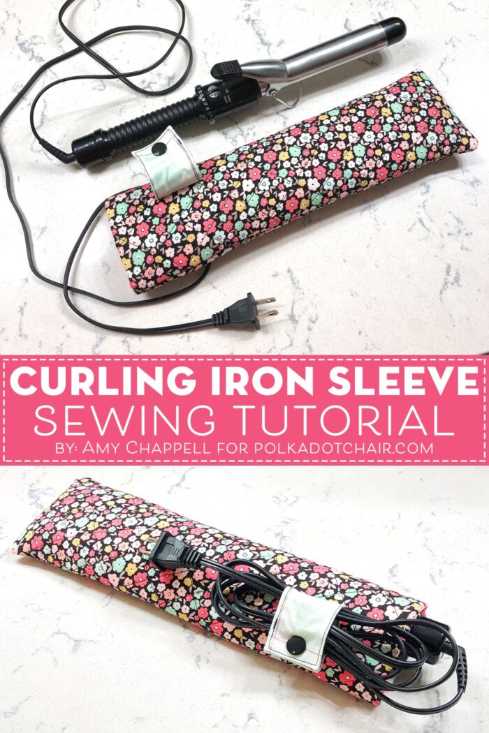 Travel Curling iron case on white countertop