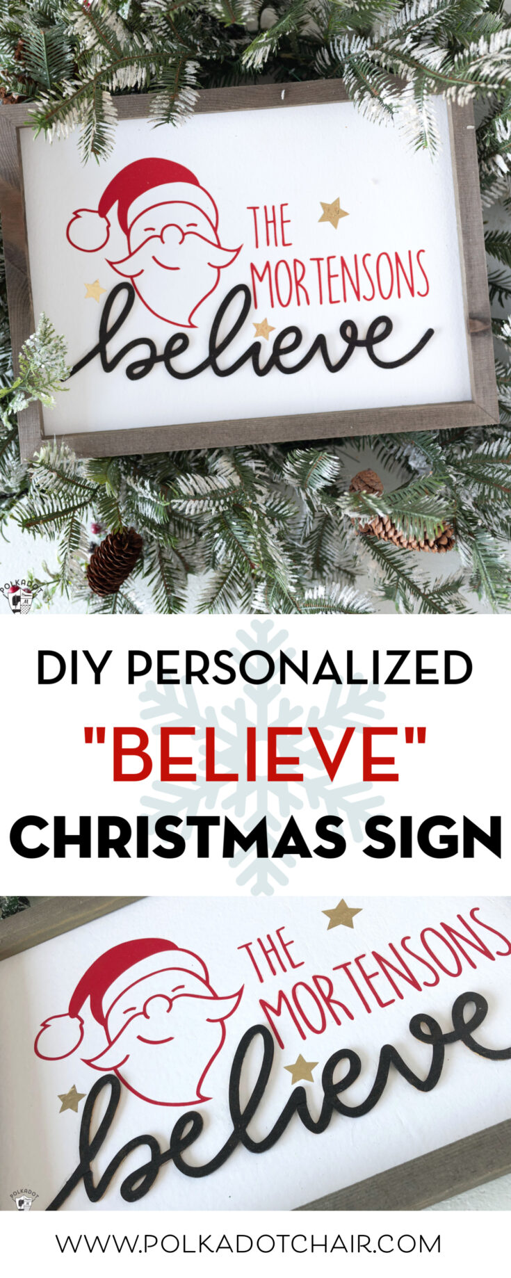 How to make a Wood Christmas Sign with Cricut | Polka Dot Chair