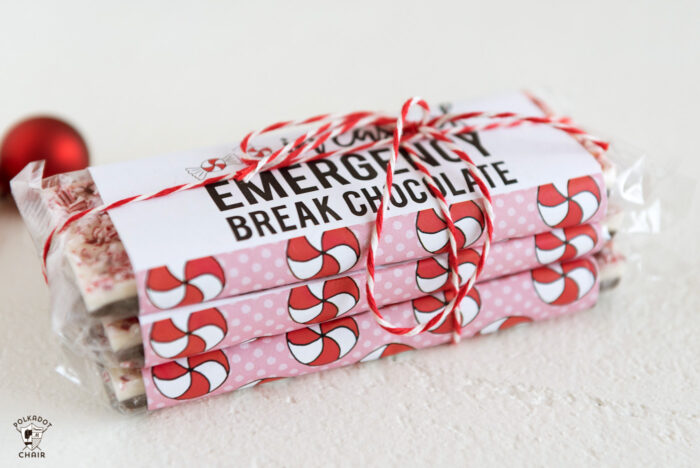 Printable chocolate candy bar wrappers for Christmas