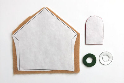Supplies for Felt Gingerbread House ornaments