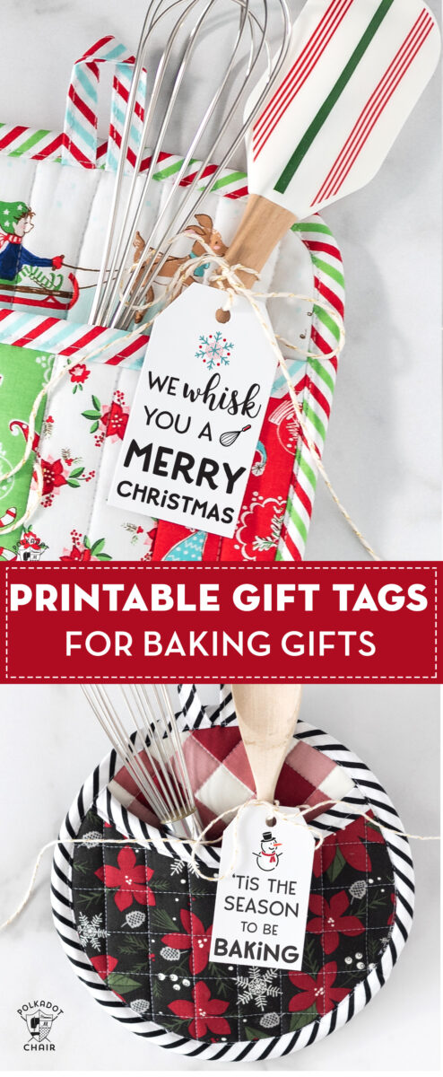 Free printable tags on christmas potholder