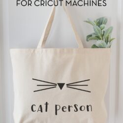 cat person tote bag made with cat themed svg files