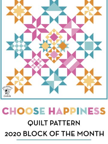 Illustration of the Choose Happiness Quilt Block of the Month pattern