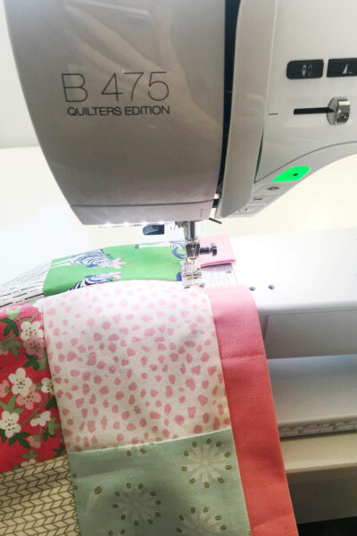 stitching down casing on bag