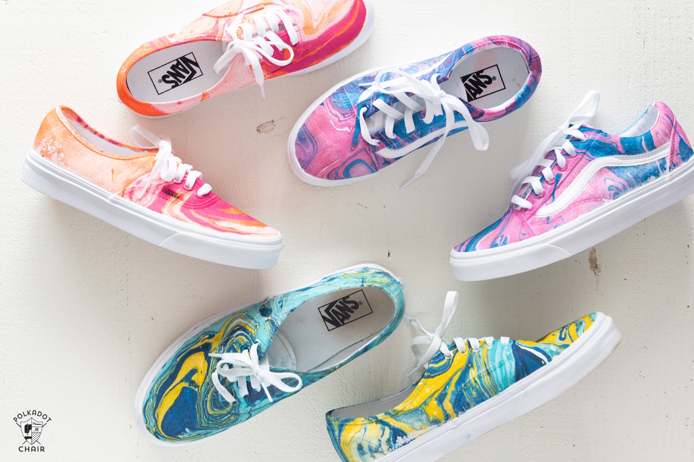 vans blue yellow pink