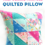 quilted pillow on white background
