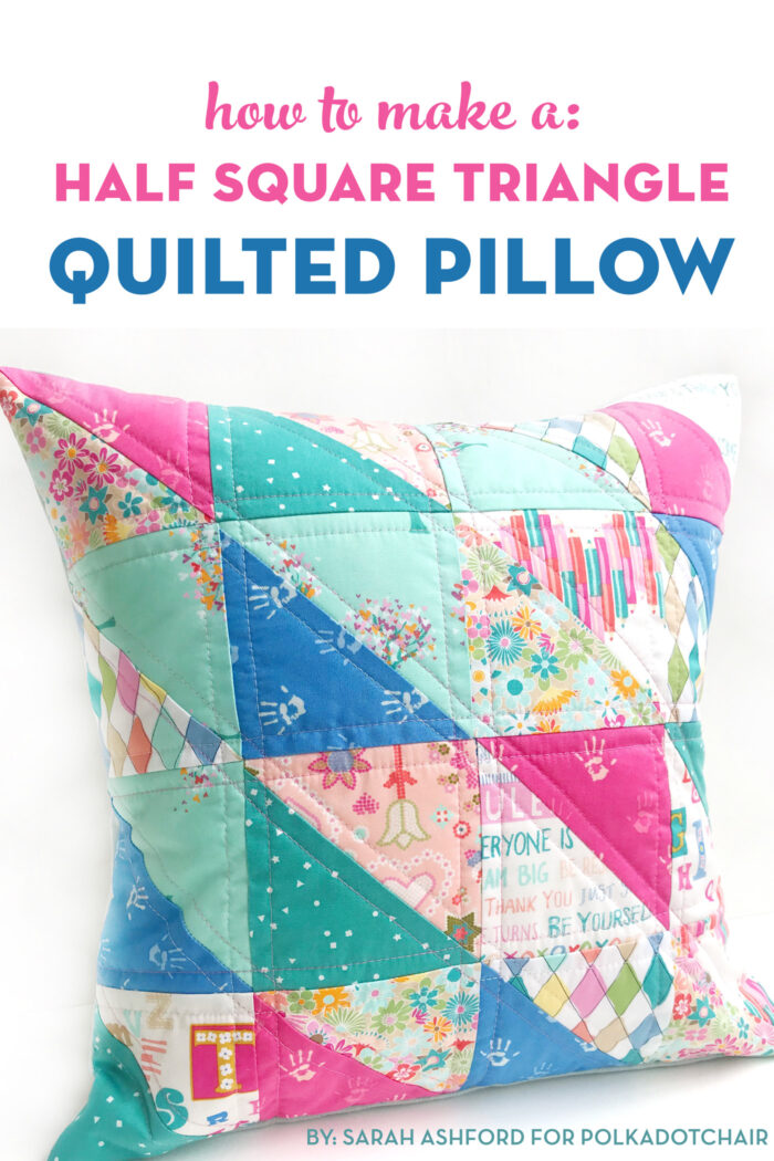 quilted pillow on white background