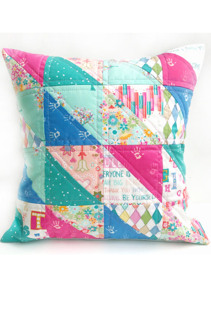 quilted pillow on white background