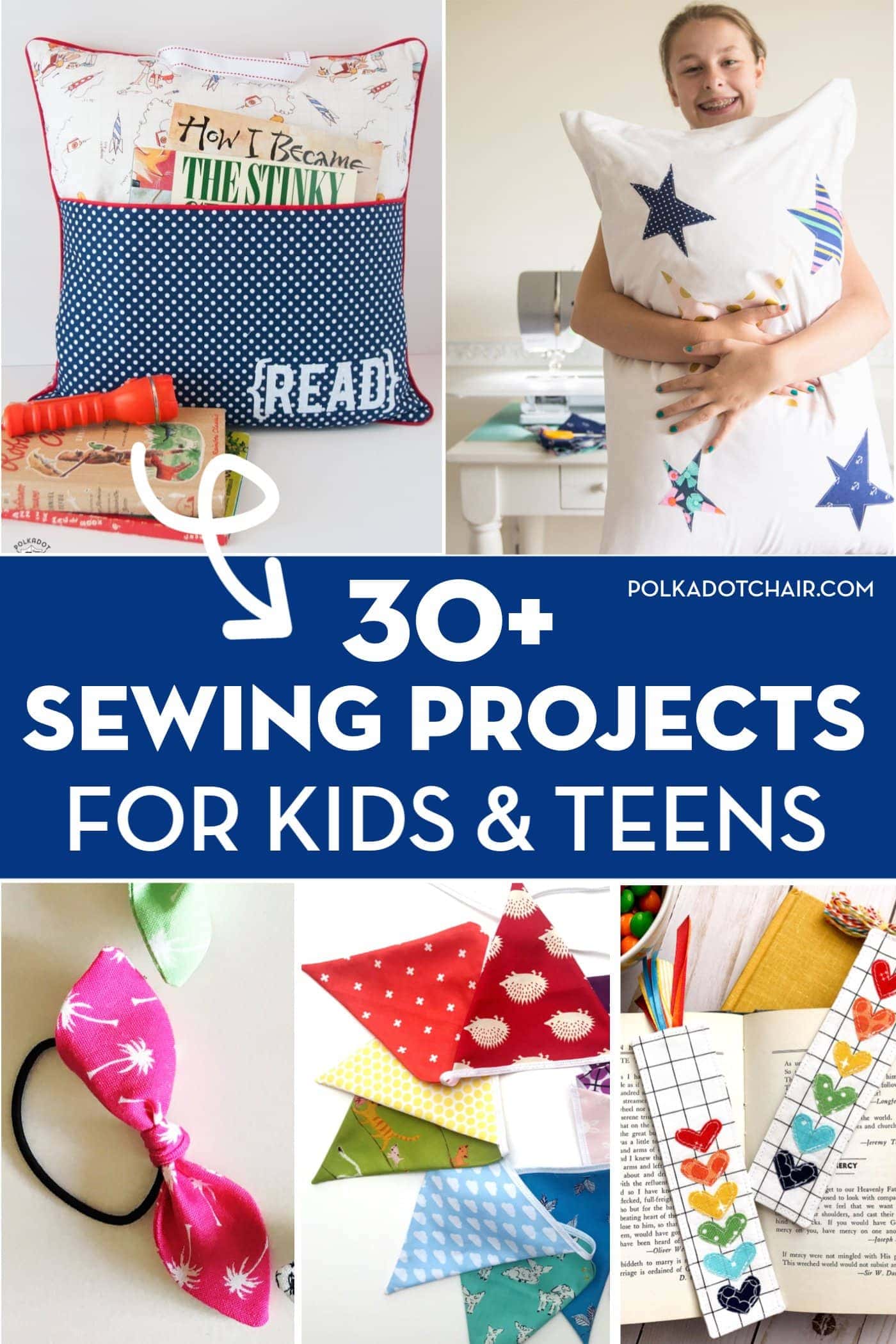 30+ Free Beginner Sewing Projects for Kids & Teens | Polka Dot Chair