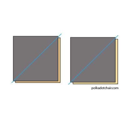 gray and yellow illustration of friendship star quilt block construction process