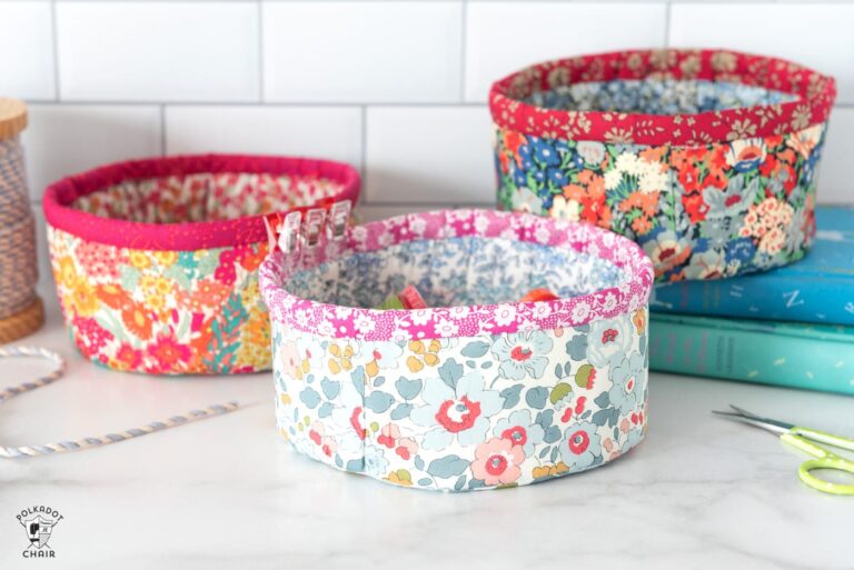 How to Make Round Fabric Baskets | Polka Dot Chair