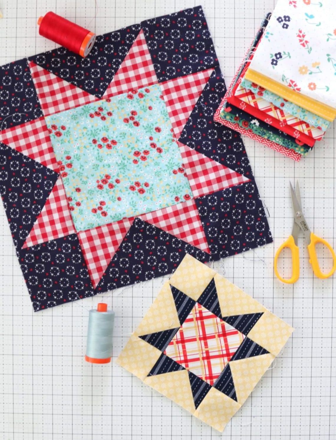 How to Make a Sawtooth Star Quilt Block Polka Dot Chair
