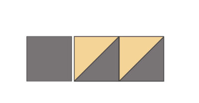 diagram of gray and yellow bear paw quilt block construction steps