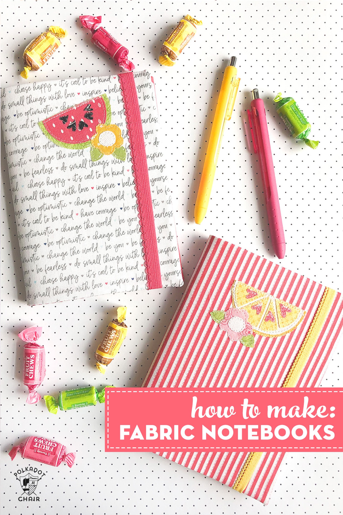 How to Make a Fabric Covered Notebook with Applique Details