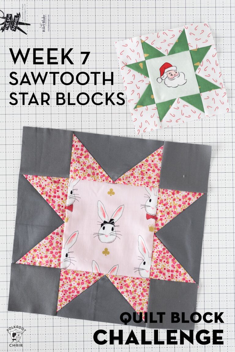 Sawtooth Star Quilt Block Pattern for the Riley Blake Block Challenge
