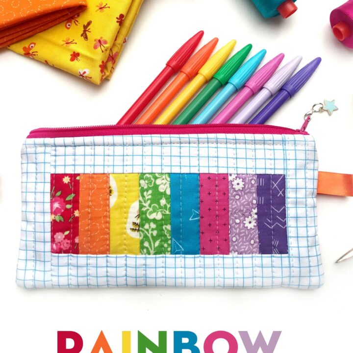 Handcrafted Quilted Multipurpose Pencil Pouch With Pom Pom