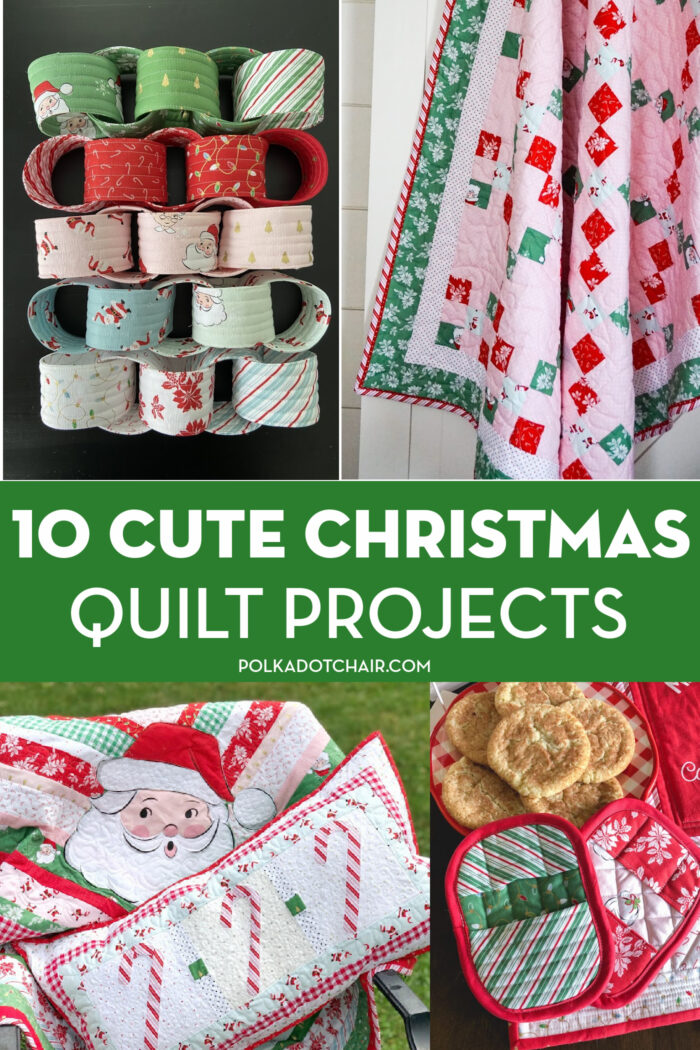 collage of Christmas quilt projects