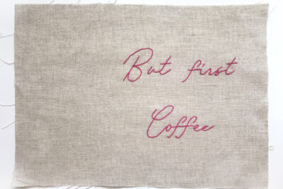 close up of hand embroidery stitches