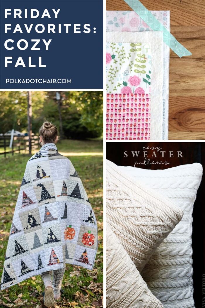 collage image of cozy fall DIY's