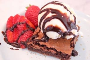 food nanny brownies on white plate