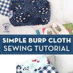 blue baby burp cloths on white marble countertop