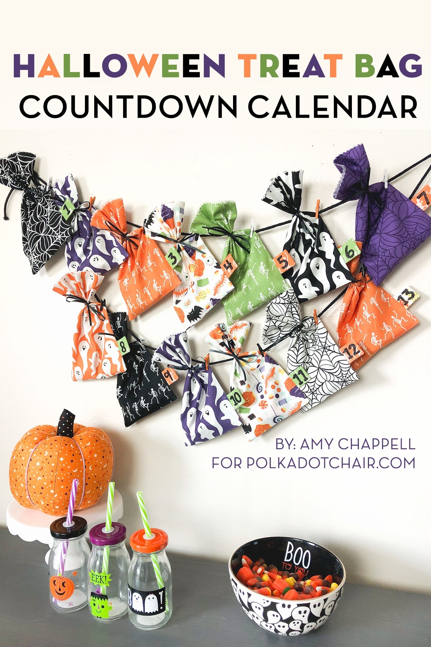DIY Halloween Treat Bags & Countdown Calendar Polka Dot Chair