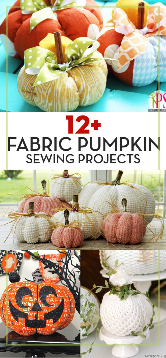 collage image with fabric pumpkins and text