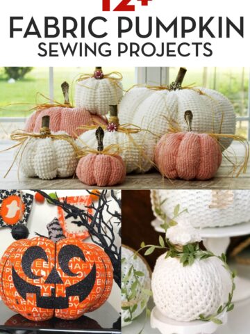 collage image with fabric pumpkins and text