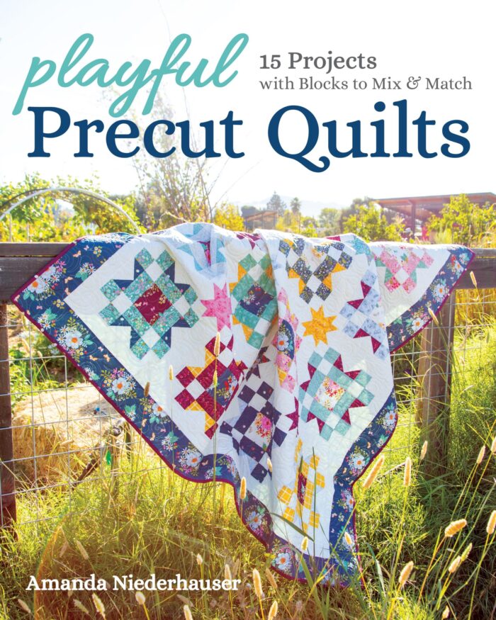 book cover for precut quilts book