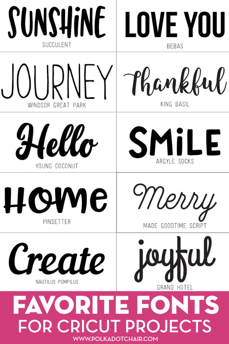 My Favorite Fonts for Cricut Design Space