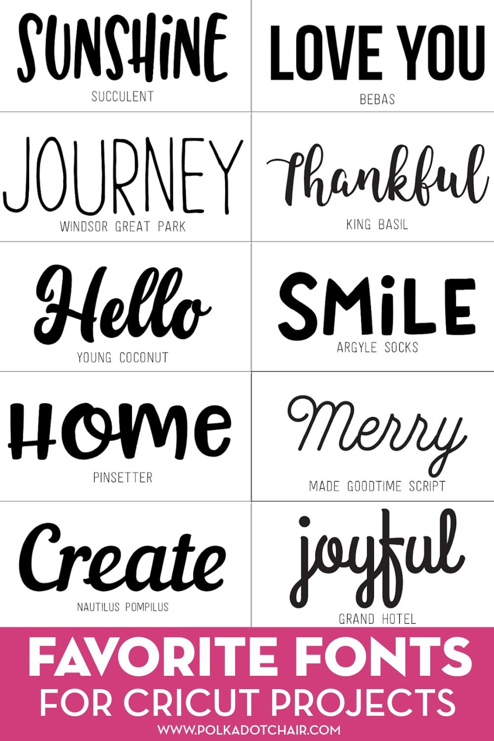 My Favorite Fonts for Cricut Design Space