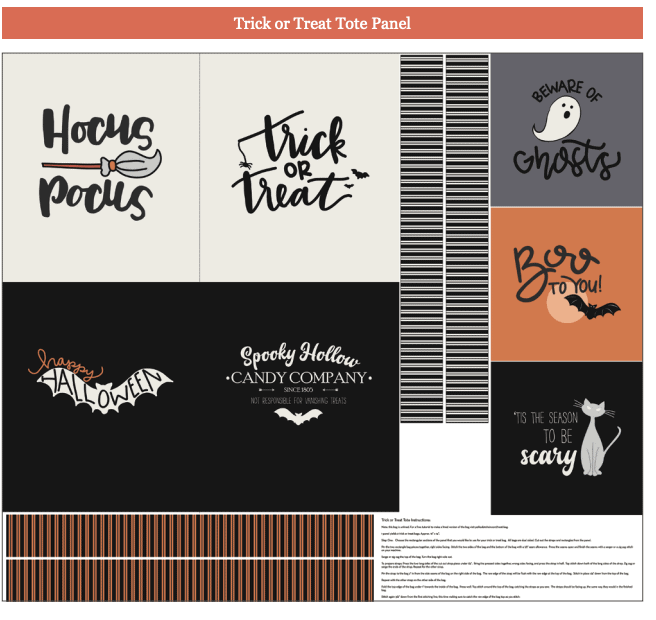 screen shot of the spooky hollow fabric collection storyboard