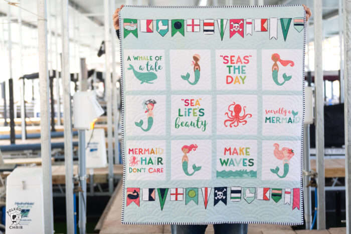 quilt being held in boat dock