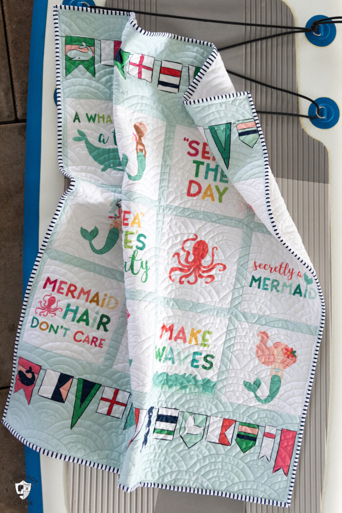 quilt on paddle board