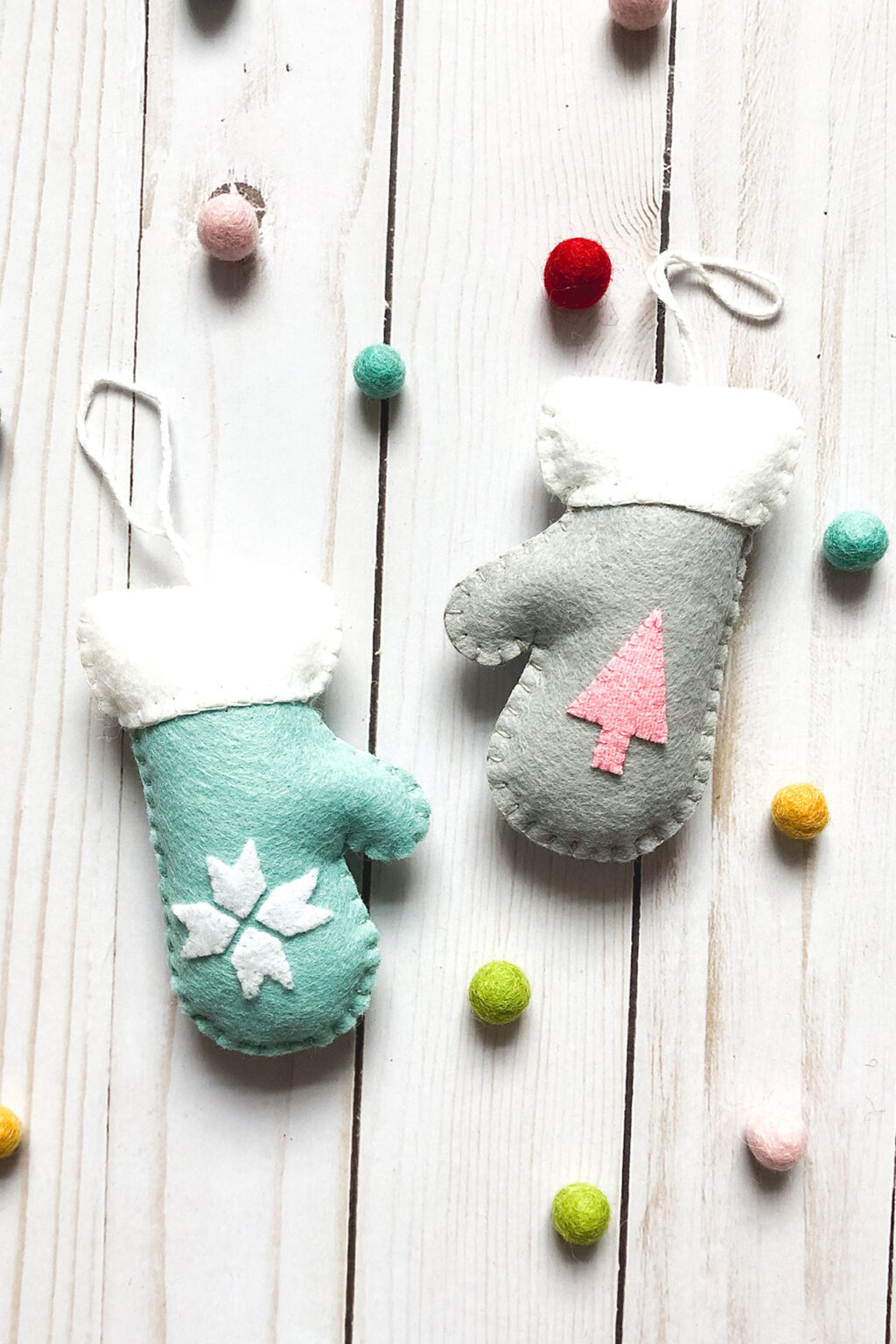 Wool Felt Mitten Christmas Ornament Tutorial The Polka Dot Chair