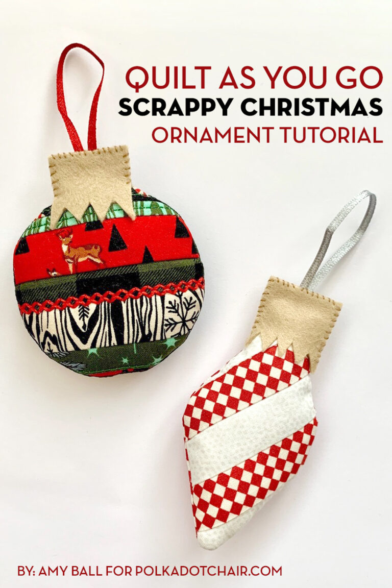 Quilt As You Go Scrappy Christmas Ornament Tutorial