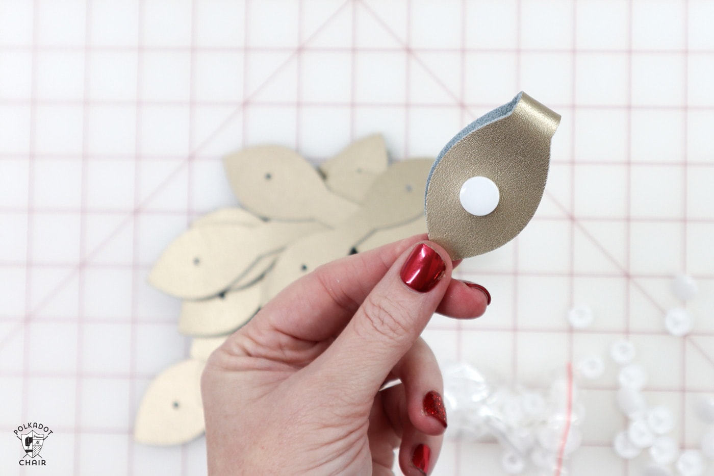 DIY Leather Cord Snaps; a Cricut Project Polka Dot Chair