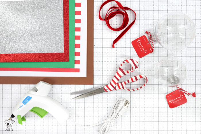 supplies for ornaments on white cutting mat