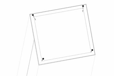 black and white illustration of construction steps of toy storage bag.