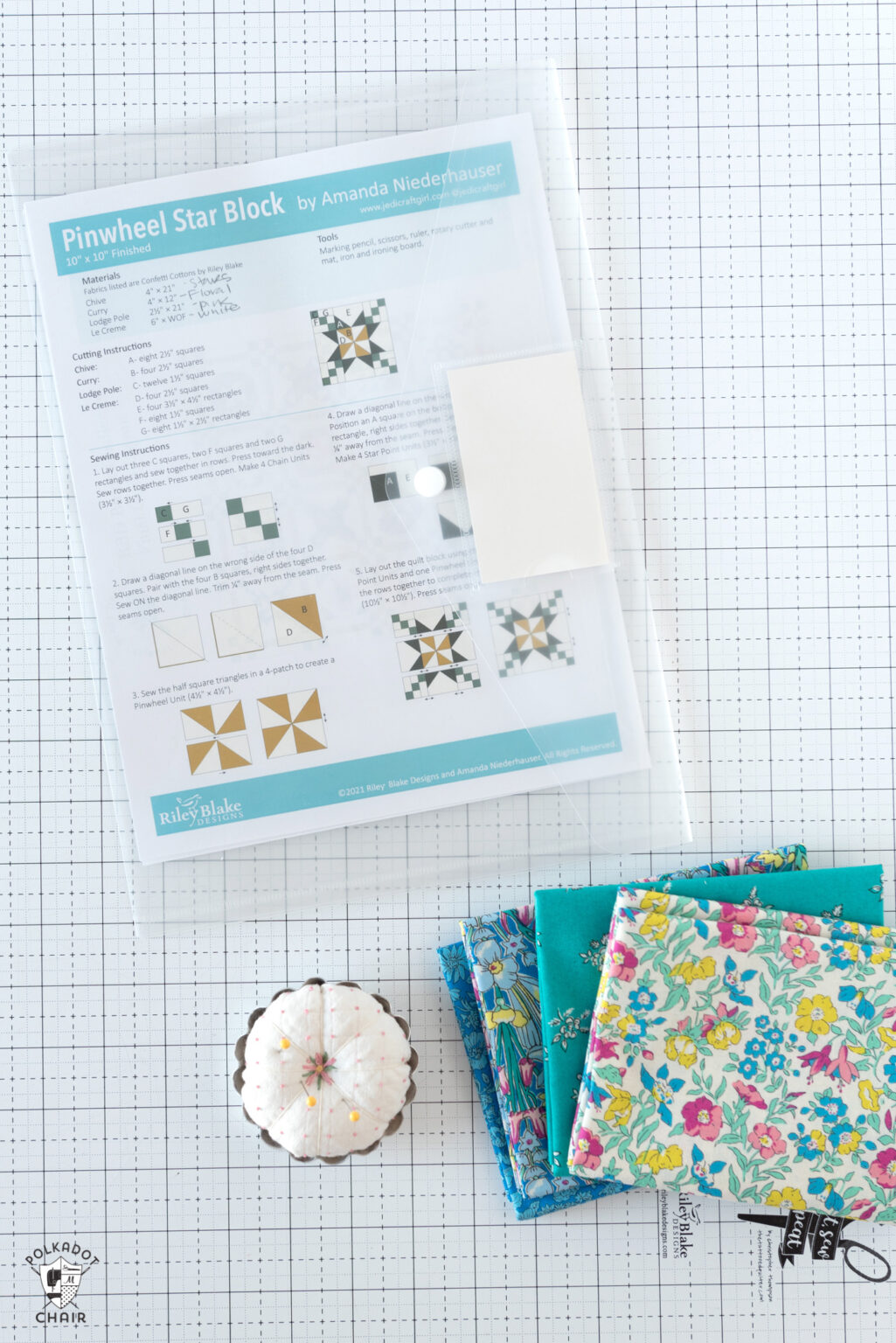 2021 Riley Blake Quilt Block Challenge, Block 1 | Polka Dot Chair