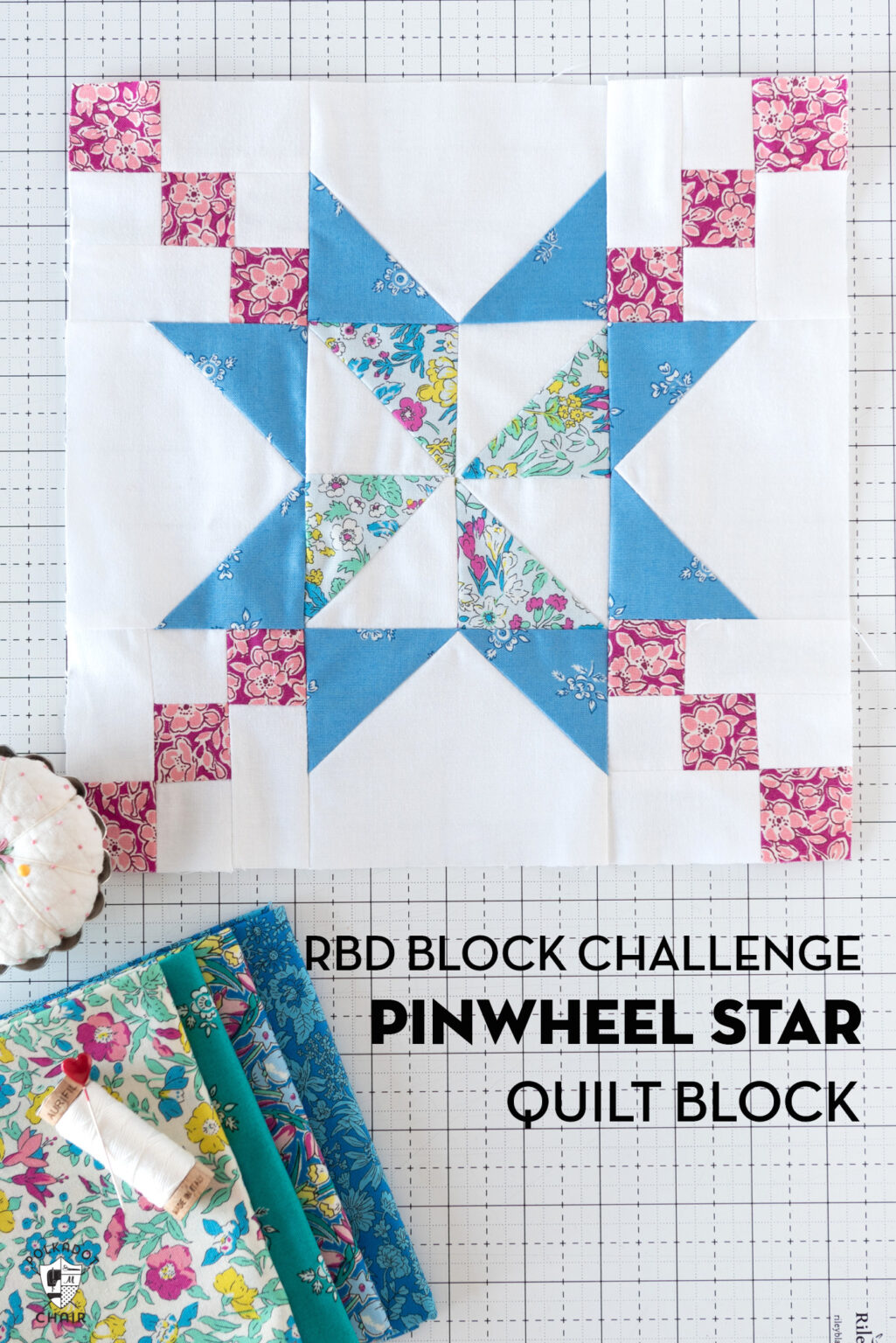 2021 Riley Blake Quilt Block Challenge, Block 1 Polka Dot Chair