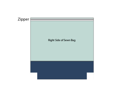 gray and blue zip bag illustration