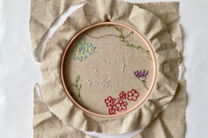 back of embroidery hoop