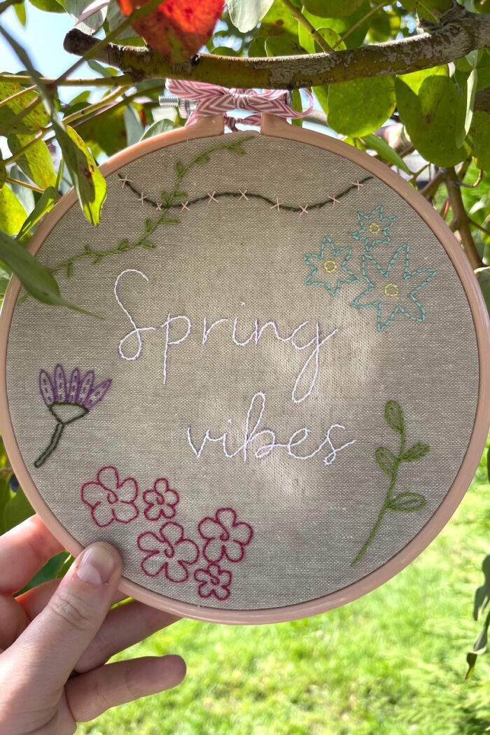 completed embroidery project