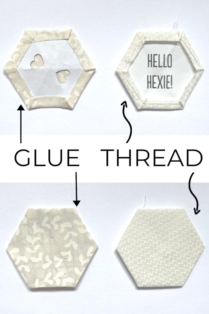 diagram of pieced hexagon quilt blocks