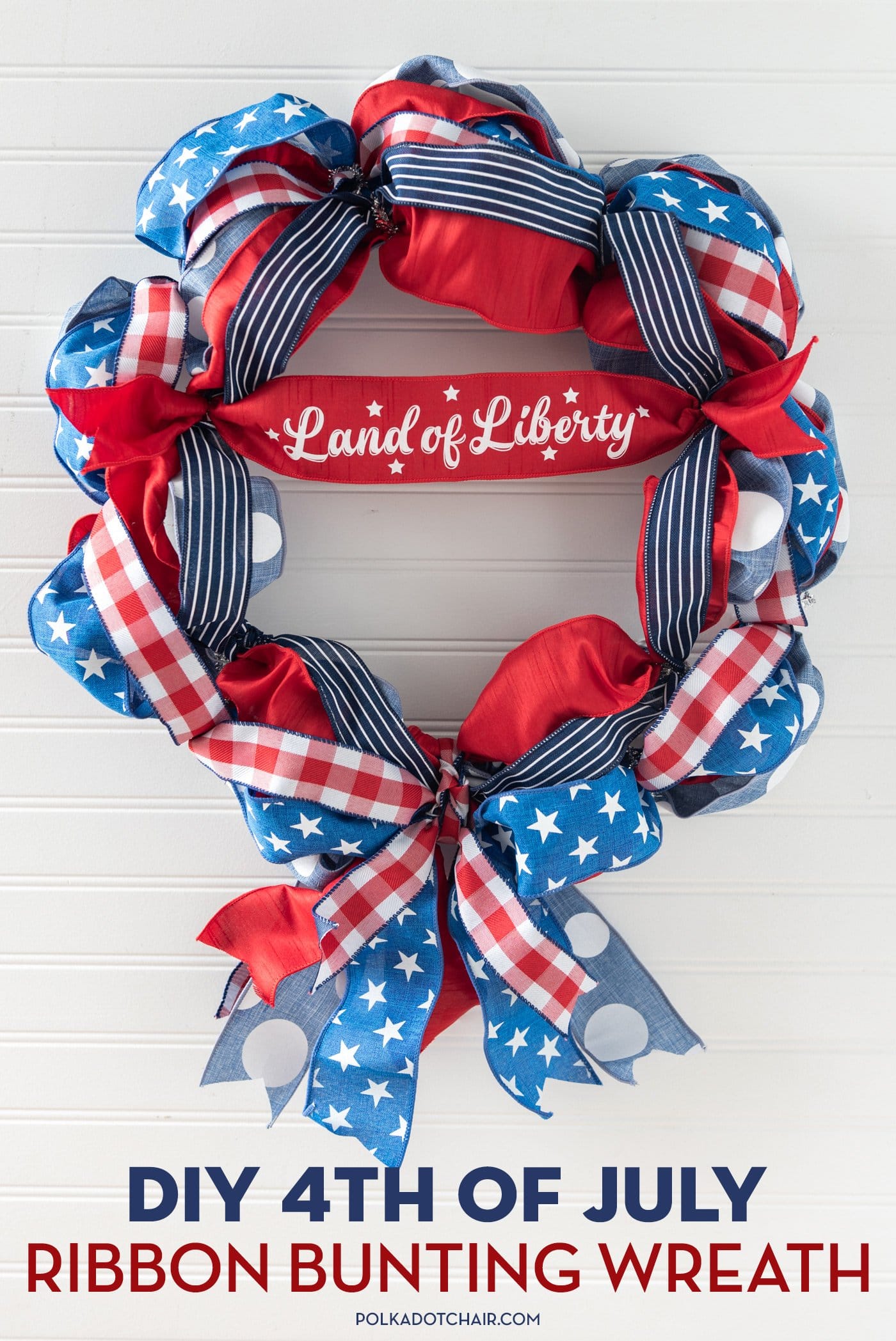 DIY 4th of July Ribbon Wreath