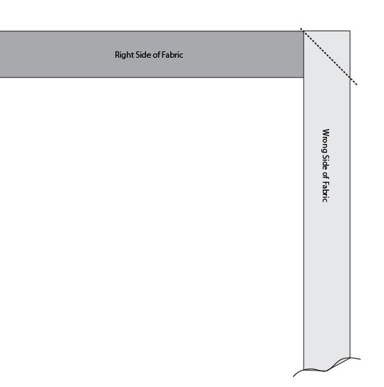 black and white diagram of quilt binding