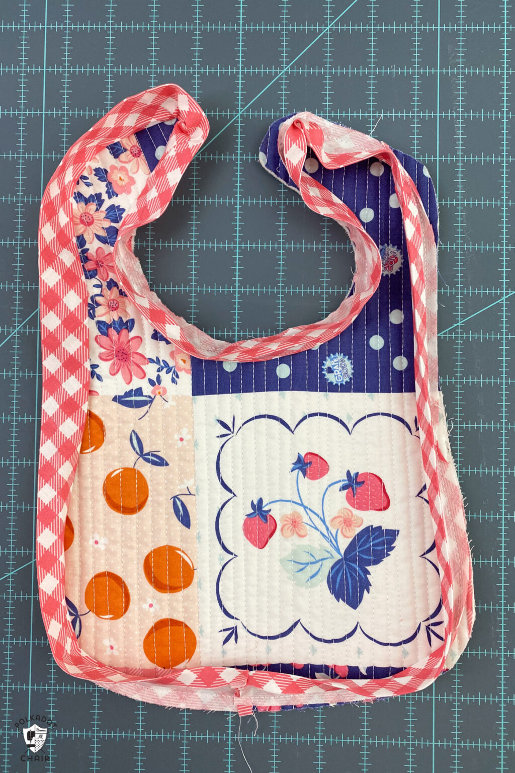 Quilt as You Go Free Baby Bib Pattern | Polka Dot Chair