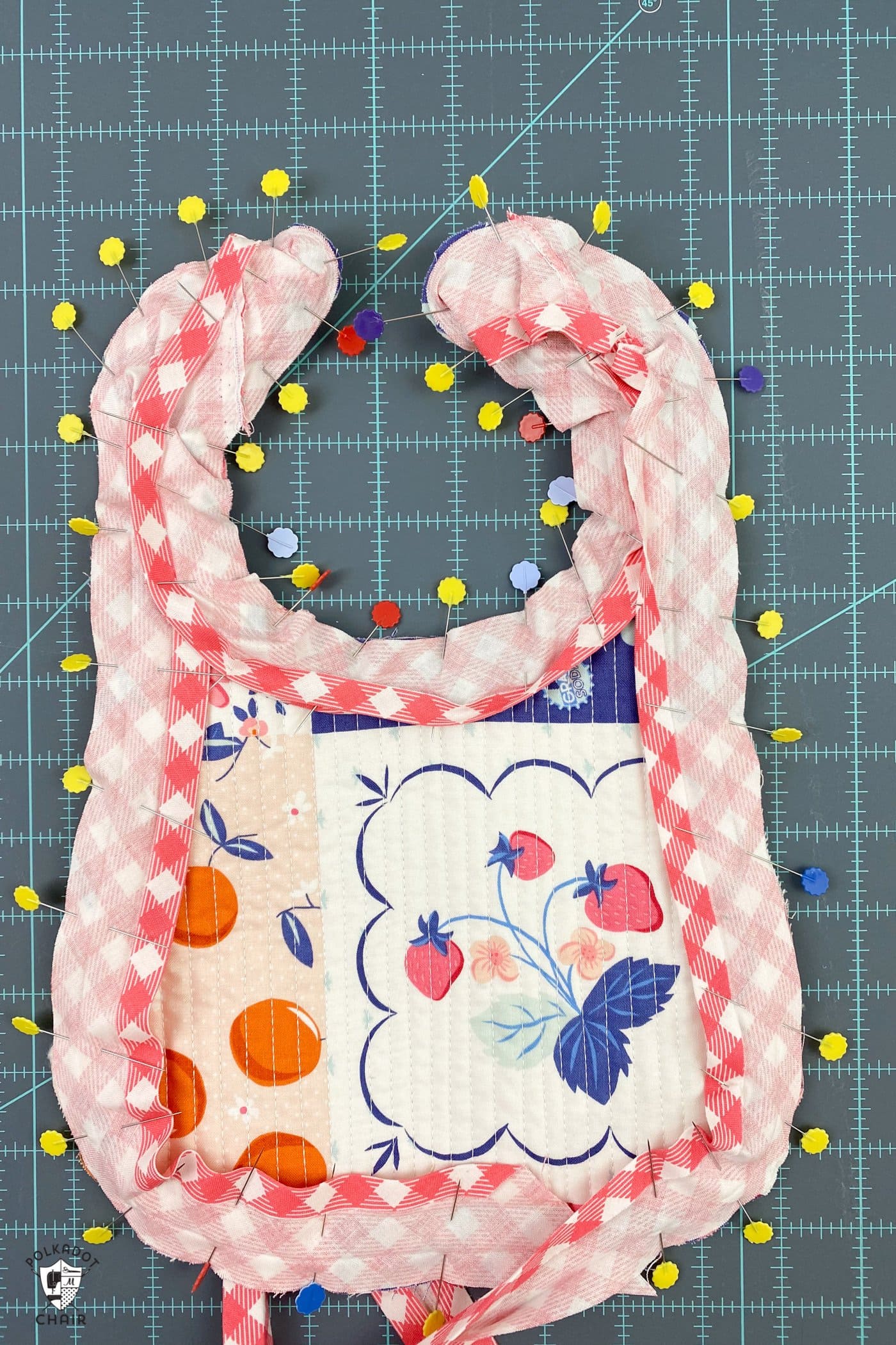 Quilt as You Go Free Baby Bib Pattern | Polka Dot Chair